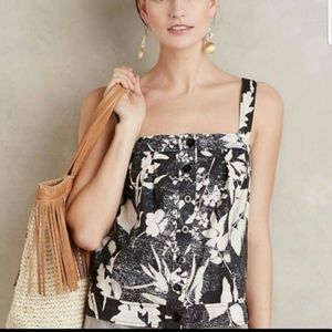 😍😍Anthropologie brown floral top